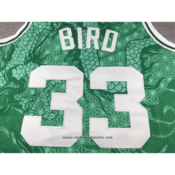 Camiseta Boston Celtics Larry Bird #33 Asian Heritage Throwback 1985-86 Verde